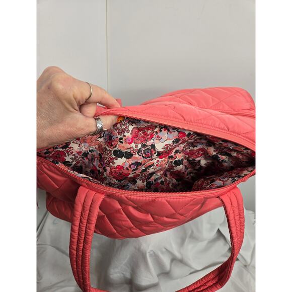 Vera Bradley NWT Quilted Medium Travel Bag trolley sleeve Blush Sienna - Picture 11 of 17
